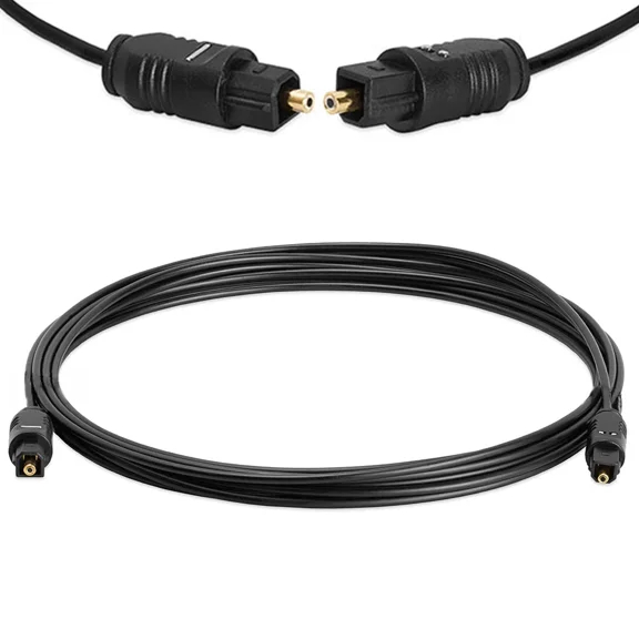 OLIVE- 12Ft Toslink Fiber Optic Optical Digital Audio Cable Spdif Sound Bar Cord Gold