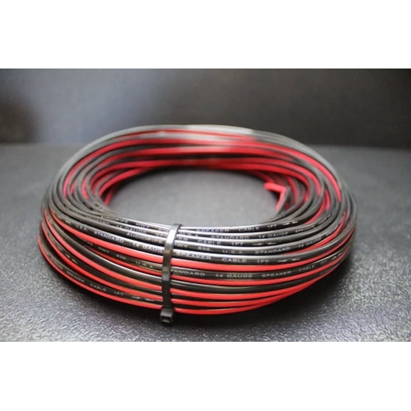 OLIVE- 14 Gauge Per 10 Ft Red Black Zip Wire Awg Cable Power Ground Stranded Copper Car