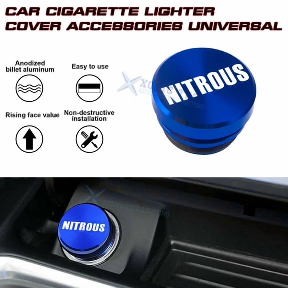 OLIVE- 1X Car Cigarette Lighter Plug Cover Accessories Universal Nitrous Button (Blue)