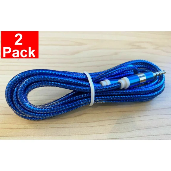 OLIVE- 2-Pack 3.5Mm Male To Male Stereo Audio Aux Cable Cord For Pc Car Phone 3Ft