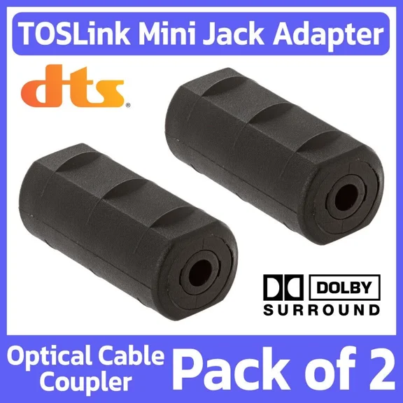 OLIVE- 2 Pack Mini Toslink Female To Female Coupler Optical Fiber Digital Audio Adapter