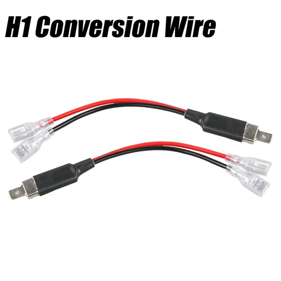 OLIVE- 2X H1 Led Headlight Bulb Conversion Wire Plug Converter Cable Wiring Adapter Kit