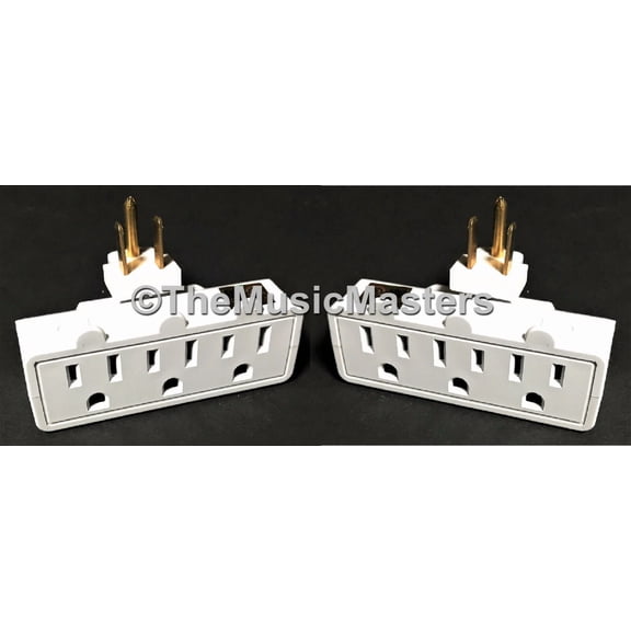 OLIVE- 2X Swivel 3 Outlet Triple Ac Wall Plug Power Tap Splitter 3-Way Electric Adapter