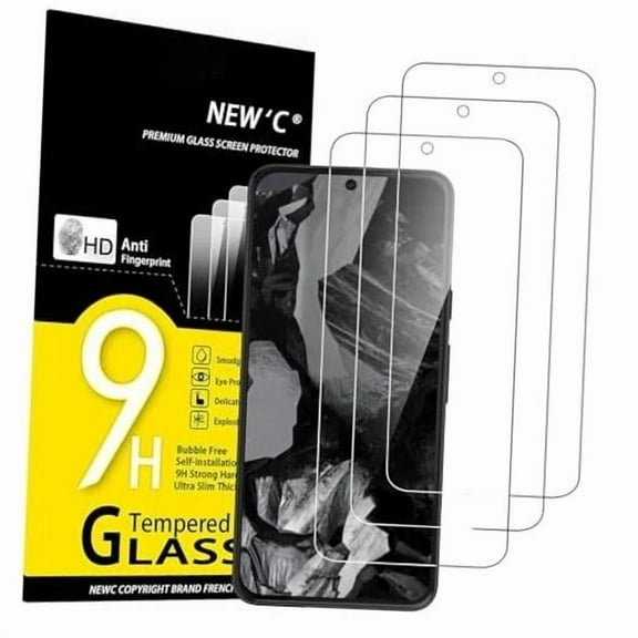 OLIVE- 3 Pack Designed For Google Pixel 8A Screen Protector Tempered Glass,Case