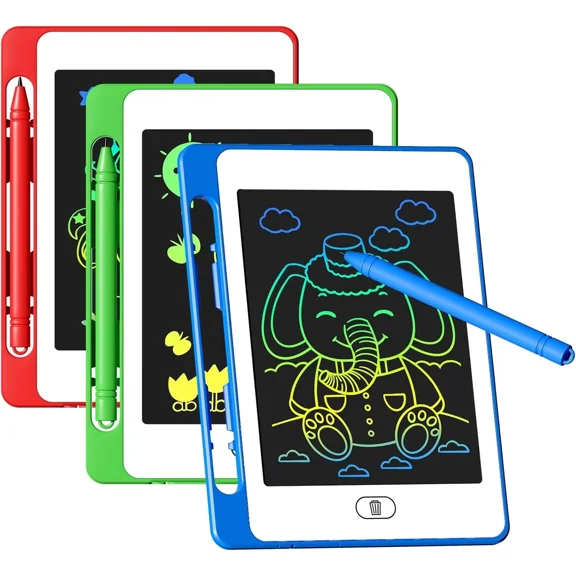OLIVE- 3 Pack Lcd Writing Tablet For Kids, 6.5 Inch Colorful 3 Pack(Blue-Green-Red)