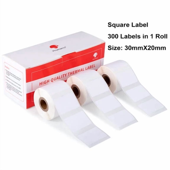 OLIVE- 30X20Mm Square White Self-Adhesive Thermal Label Paper Phomemo M110 M200 Printer