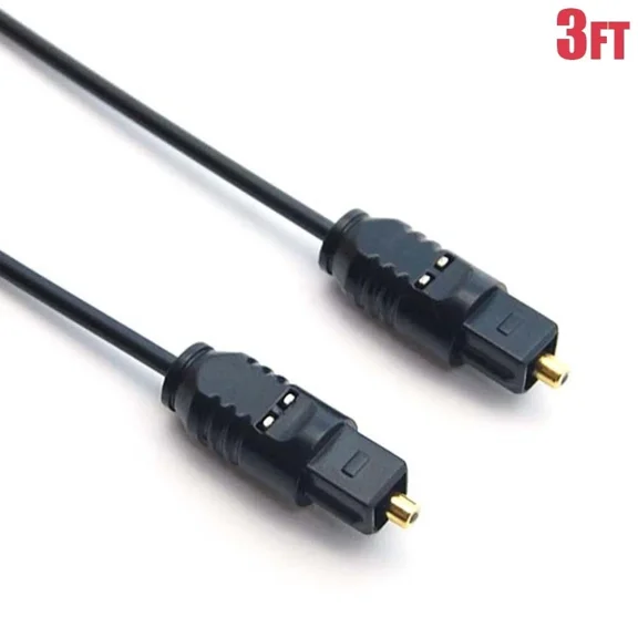 OLIVE- 3Ft Digital Audio Optical Cable Toslink Spdif Fiber Optic Cord Dvd Cd Mp3 Black
