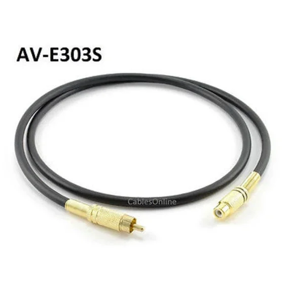 OLIVE- 3Ft Premium Grade Single Rca Male/Female Extension Cable, Cablesonline Av-E303S