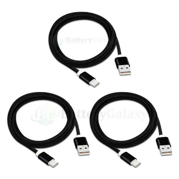 OLIVE- 3X Usb Type C 6Ft Braided Charger Data Sync Cable Cord For Android Cell Phone