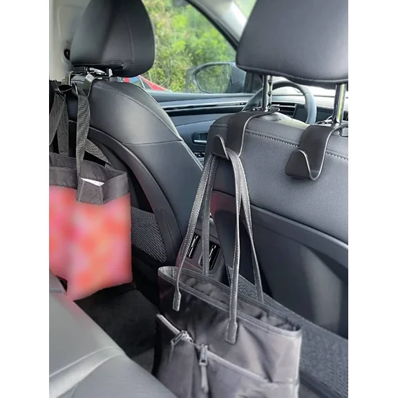 OLIVE- 4 Pcs Car Seat Headrest Hooks - Organizers For Bags, Coats & Accessories - New
