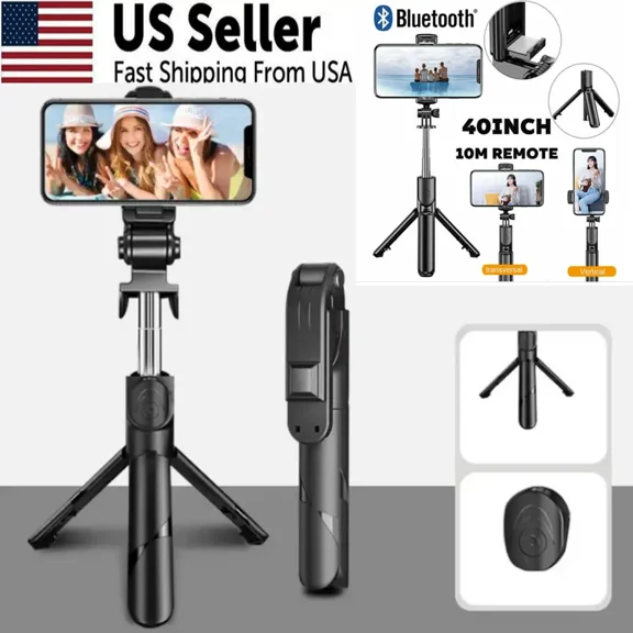 OLIVE- 40" Bluetooth Selfie Stick - Portable Live Stream & Travelers For All Phones