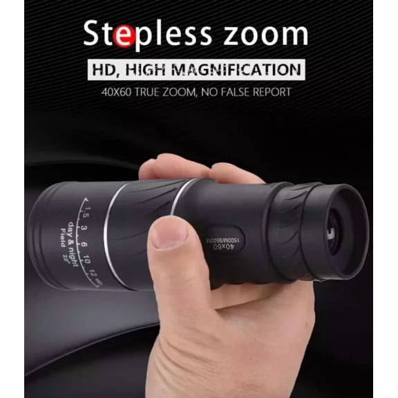 OLIVE- 40X60 Monocular Binoculars With Night Vision Bak4 Prism High Power +Waterproof/#