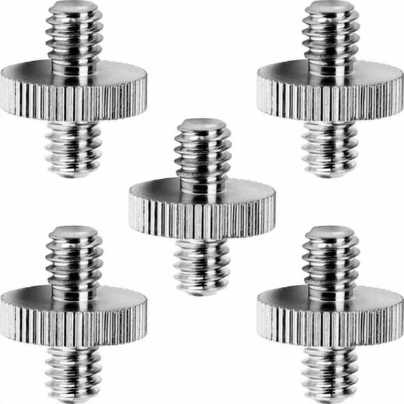 OLIVE- 5 Packs Standard 1/4"20 Male To 1/4"20 Threaded Screw Adapter Tripod Screw Con