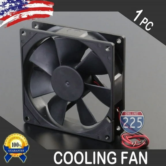 OLIVE- 5" Square Cooling Fan With 1" Depth 12V Volt Rotary Plastic Amplifier Computer