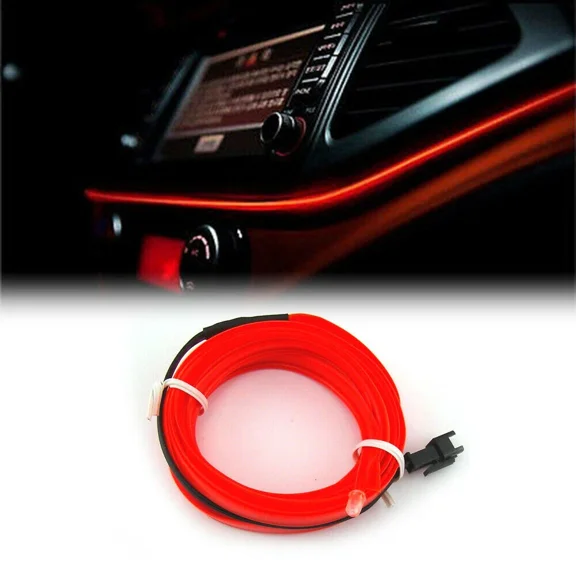 OLIVE- 5M Red Led Auto Car Interior Decor Atmosphere Wire Lamp Accessories Light Strip