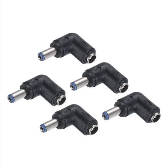 OLIVE- 5Pcs Dc Power Connector Adapter 90 Degree Angle Plug Coupler Converter