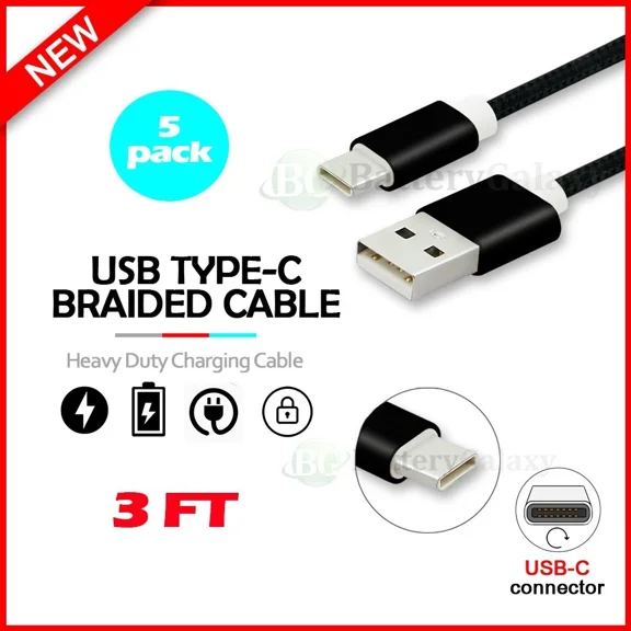 OLIVE- 5X Usb Type-C Braided Charger Cable For Android Phone Google Pixel 6/7/ 8 / Fold