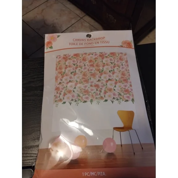 OLIVE- 5X5Ft Pink Rose Floral White Wall Backdrop Flowers Backdrop