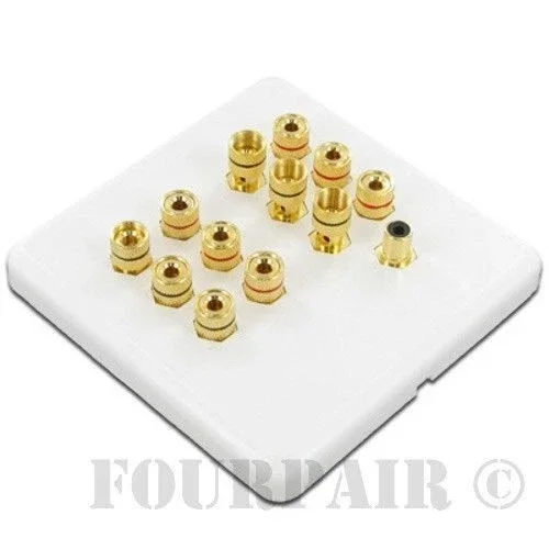 OLIVE- 6 Speaker + 1 Subwoofer Wall Plate 6.1 Home Theater Surround Sound White (5.1)