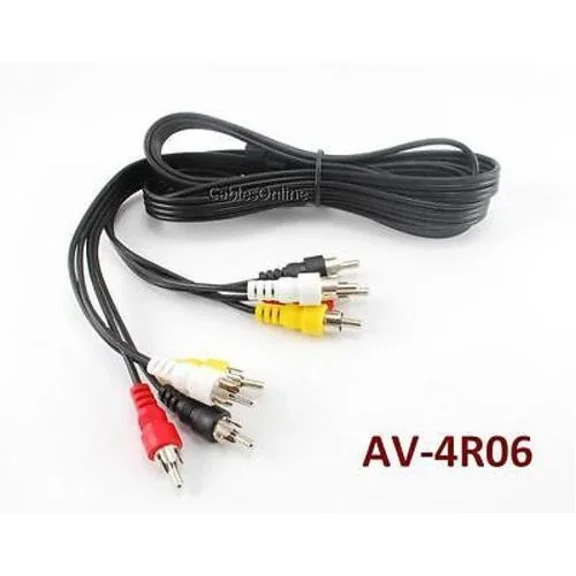 OLIVE- 6Ft 4-Rca Y/R/W/B Composite Male To Male Audio/Video Patch Cable, Av-4R06