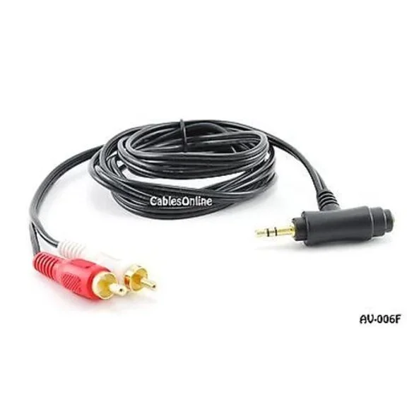 OLIVE- 6Ft. Gold-Plated 3.5Mm Stereo Male/Female Pass-Through To 2-Rca Audio Cable