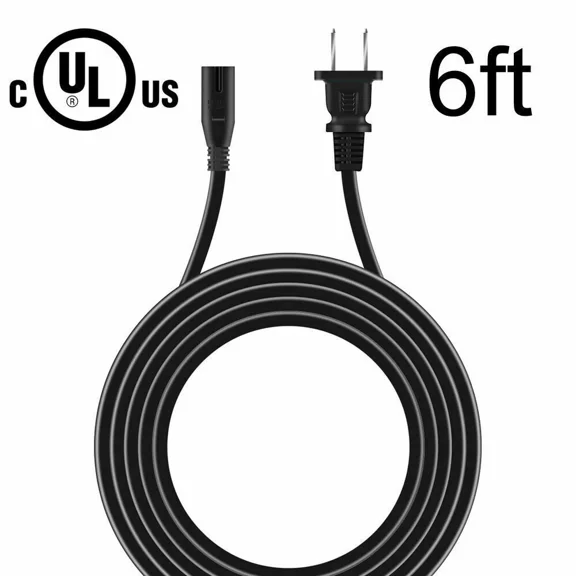 OLIVE- 6Ft Ul 2-Prong Ac Power Cord Cable Connector Charger Us Plug For Ps3 Ps4 Slim