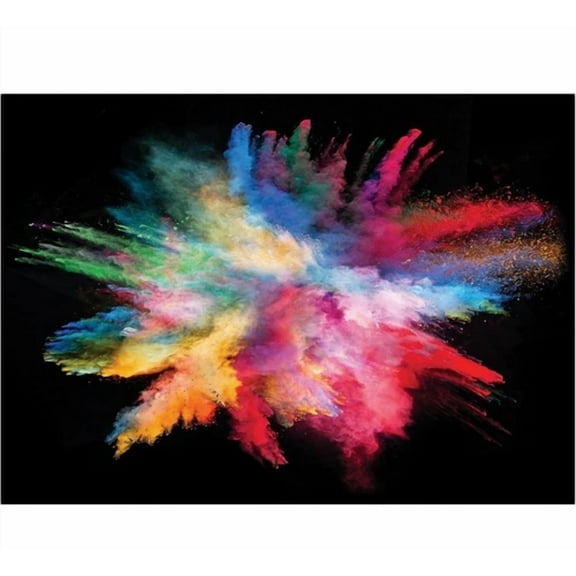 OLIVE- 7X5' Colorful Powder Explosion Photography Backdrop Black Background Party Event
