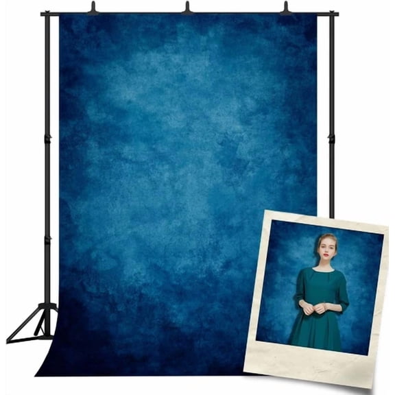 OLIVE- Abstract Blue School Photo Backdrop For Pictures Portrait Solid Color Backdrop G