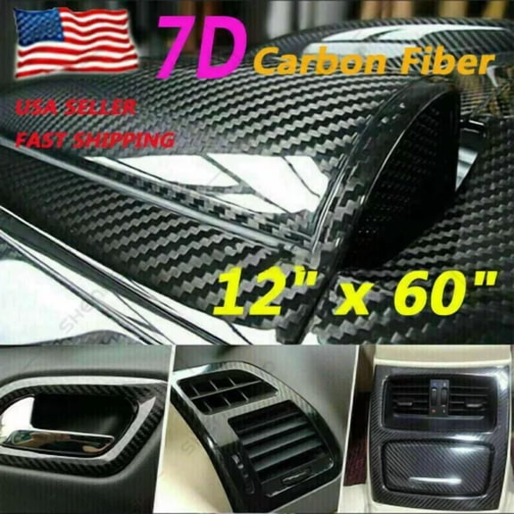 OLIVE- Accessories Carbon Fiber Vinyl Film 7D Car Interior Wrap Stickers Moulding Trim