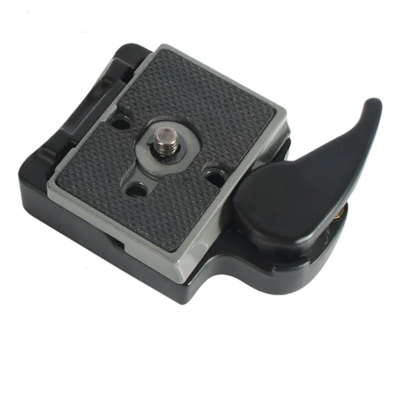 OLIVE- Aluminum Quick Release Plate Clamp Adapter For Manfrotto 200Pl-14 Tripod Grey