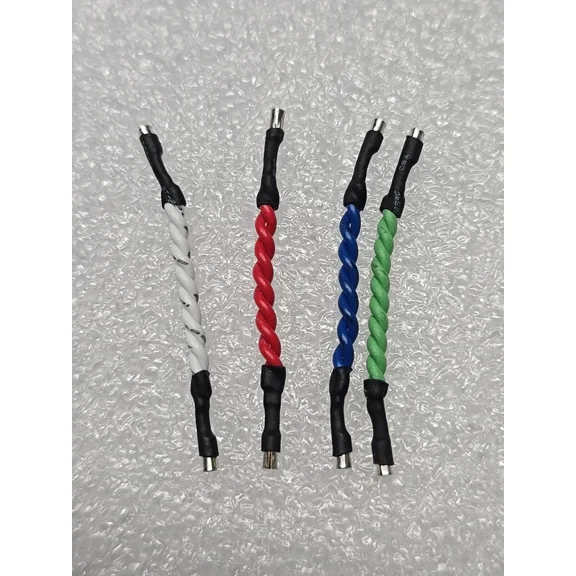 OLIVE- Analogis Headshell Cable Twisted 4 Set Color-Coded Gold-Plated Pickup Cable