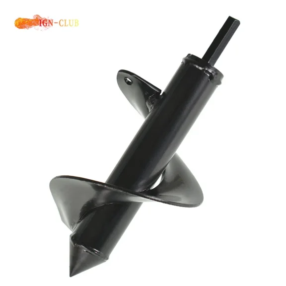 OLIVE- Auger Drill Bit Garden Plant Flower Bulb Rapid Planter Spiral Black 3 In. 7 In.