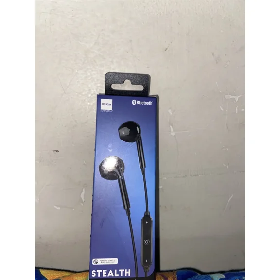 OLIVE- Bluetooth Stealth Stereo Earbuds Muze By Vivitar-Black Hands Free Talk- New C5