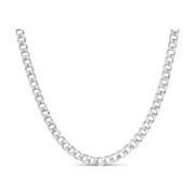 OLIVE & CHAIN Solid 925 Sterling Silver Curb Link Chain Necklace 1.5mm 16 inch for Men & Women