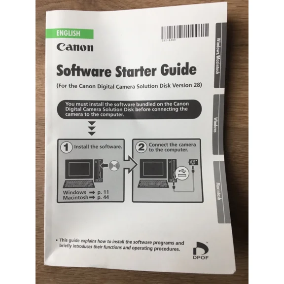 OLIVE- Canon Powershot Sd600 Software Starter Guide English Only