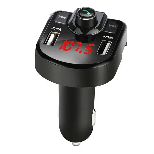 OLIVE- Car Fm Transmitter Bluetooth-Compatible Handsfree Receiver Dual Usb Fast Charger