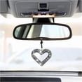 thumbnail image 1 of OLIVE- Car Heart Hanging Accessories With Rhinestone, Cute Rear View Mirror Accessories, 1 of 6