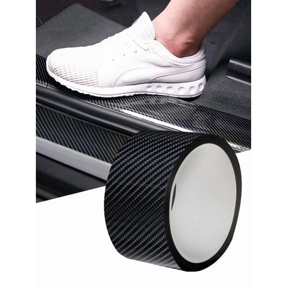 OLIVE- Carbon Fiber Vinyl Accessories Door Car Sill Scuff Cover Plate Sticker Protector