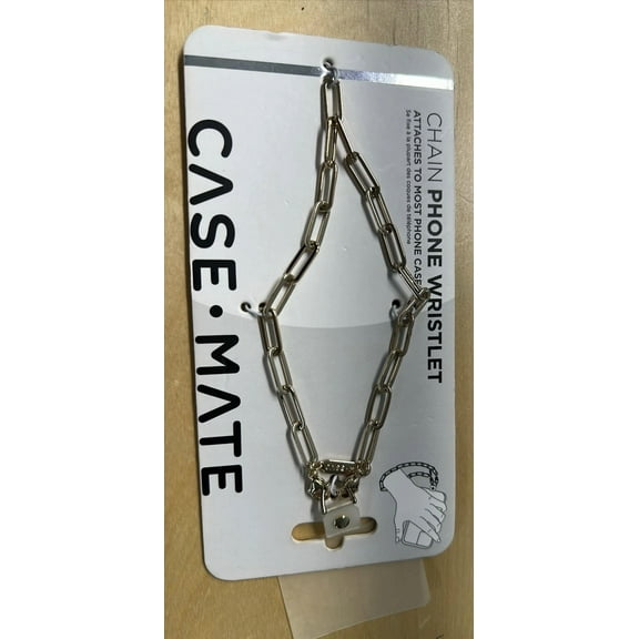 OLIVE- Case Mate Chain Phone Wristlet Attaches To Most Phone Cases Gold