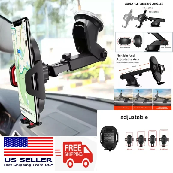 OLIVE- Cell Phone Holder Adjustable Window Dashboard Sticky Pad Popular Car Mount Stand