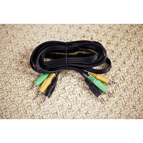 OLIVE- Color Coded 3 Minijack Plug Audio Cable 3.5Mm For Logitech Z-906 Speakers