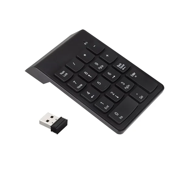 OLIVE- Compact Wireless 18-Key Numeric Keypad W/2.4G Usb Receiver 33Ft Working Range