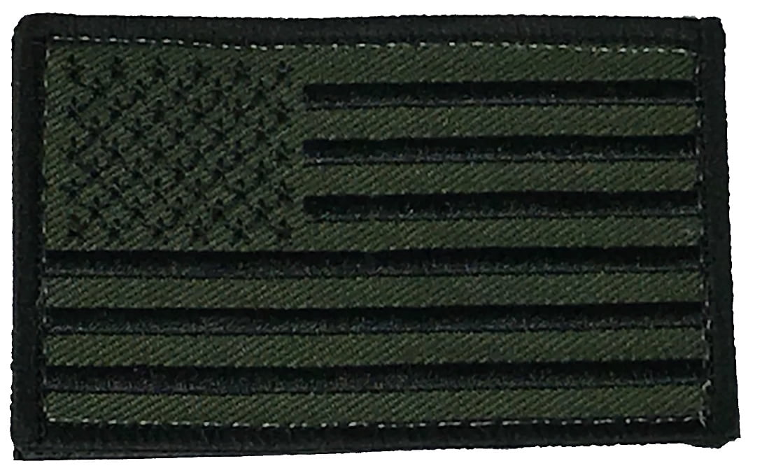 U.S. Flag Reverse Olive Drab Patch W/ Hook Fastener (each) | Insignia Depot