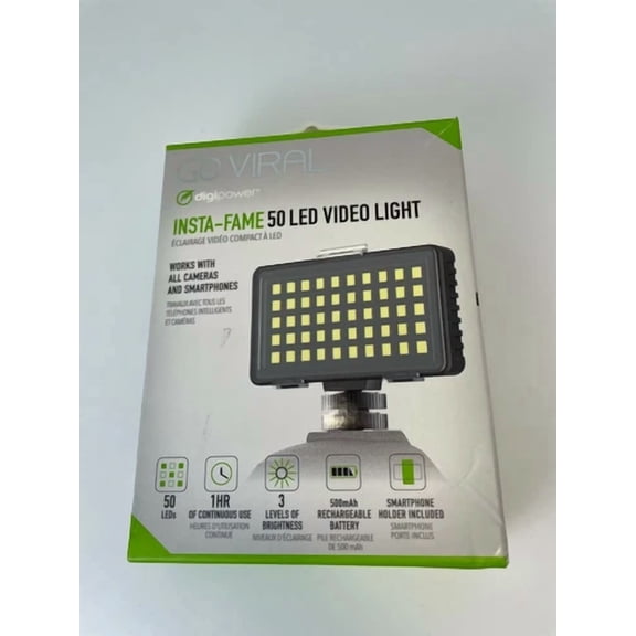 OLIVE- Digipower Insta-Fame Dimmable 50 Led Super Bright Video Light For Smartphone