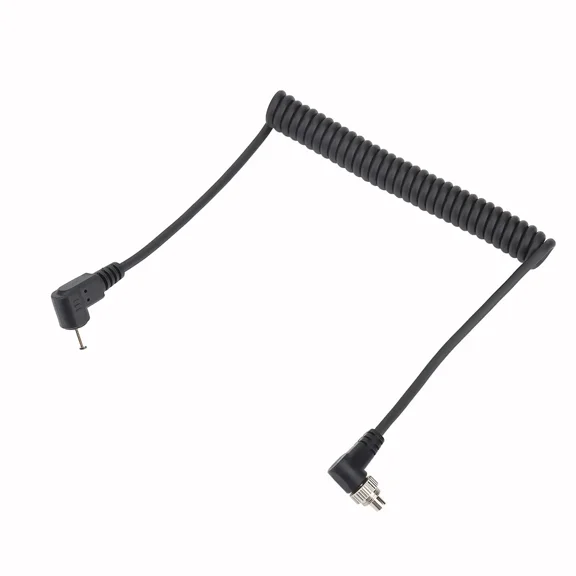 OLIVE- Extended Coiled Flash Pc Sync Cable With Screw Lock