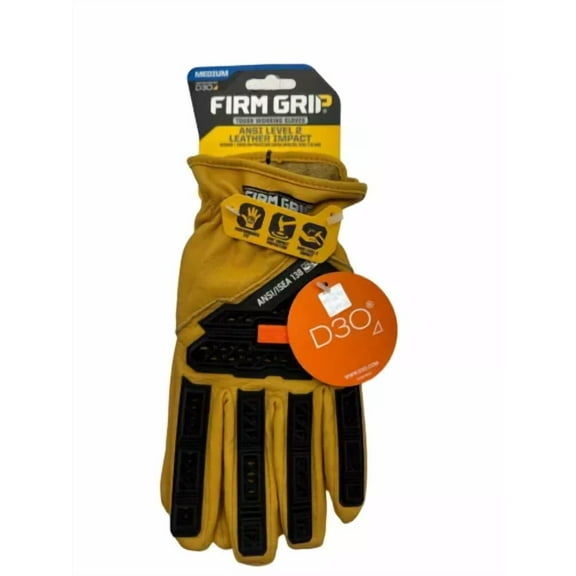 OLIVE- Firm Grip Leather Work Gloves With Ansi Level 2 Impact Protection ? Medium 63441