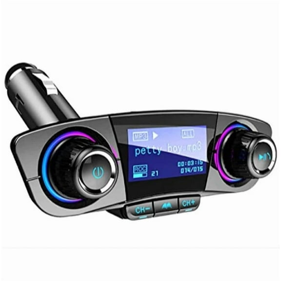OLIVE- Fm Transmitter Receive Aux Bluetooth Audio Led Screen Car Mp3 Player Usb Charger