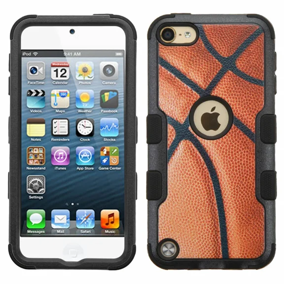 OLIVE- For Ipod Touch 5Th 6Th 7Th Gen - Basketball Armor Hard & Soft Rubber Hybrid Case