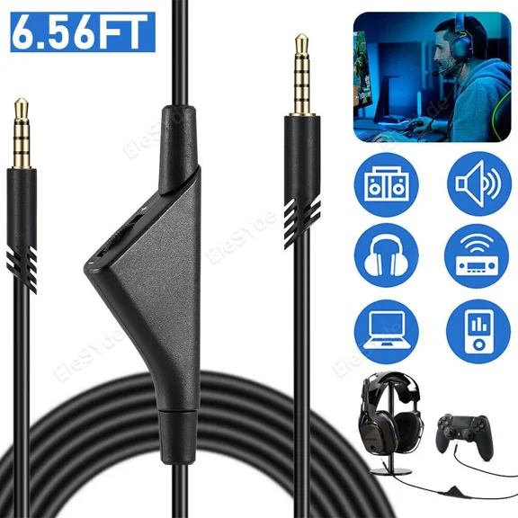 OLIVE- Gaming Headset Audio Cable Aux Chat 3.5Mm Jack Cord For Astro A10 A40 G233 G433