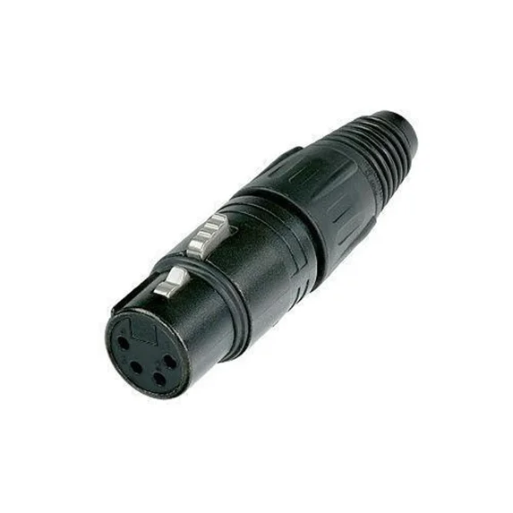 OLIVE- Genuine Brand New Neutrik Nc4Fx-B 4-Pin Female Xlr Cable Connector Black / Gold